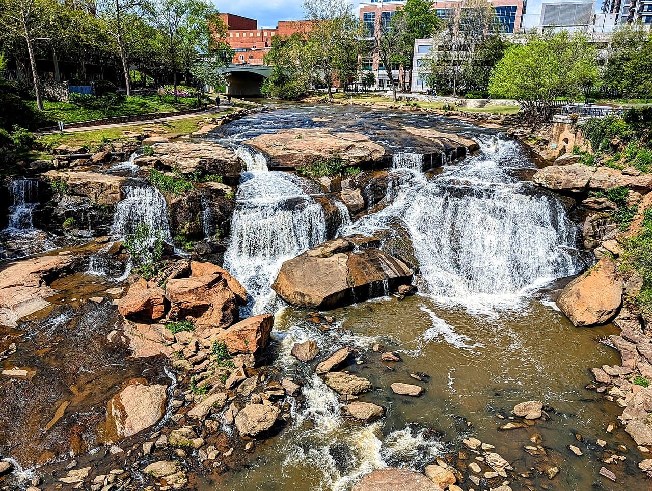 Falls Park on the Reedy with Liberty Bridge, Greenville, SC